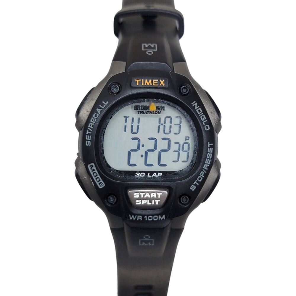 Timex Ironman Triathlon 30 Lap Midsize Digital Watch Black Indiglo 100M Alarm